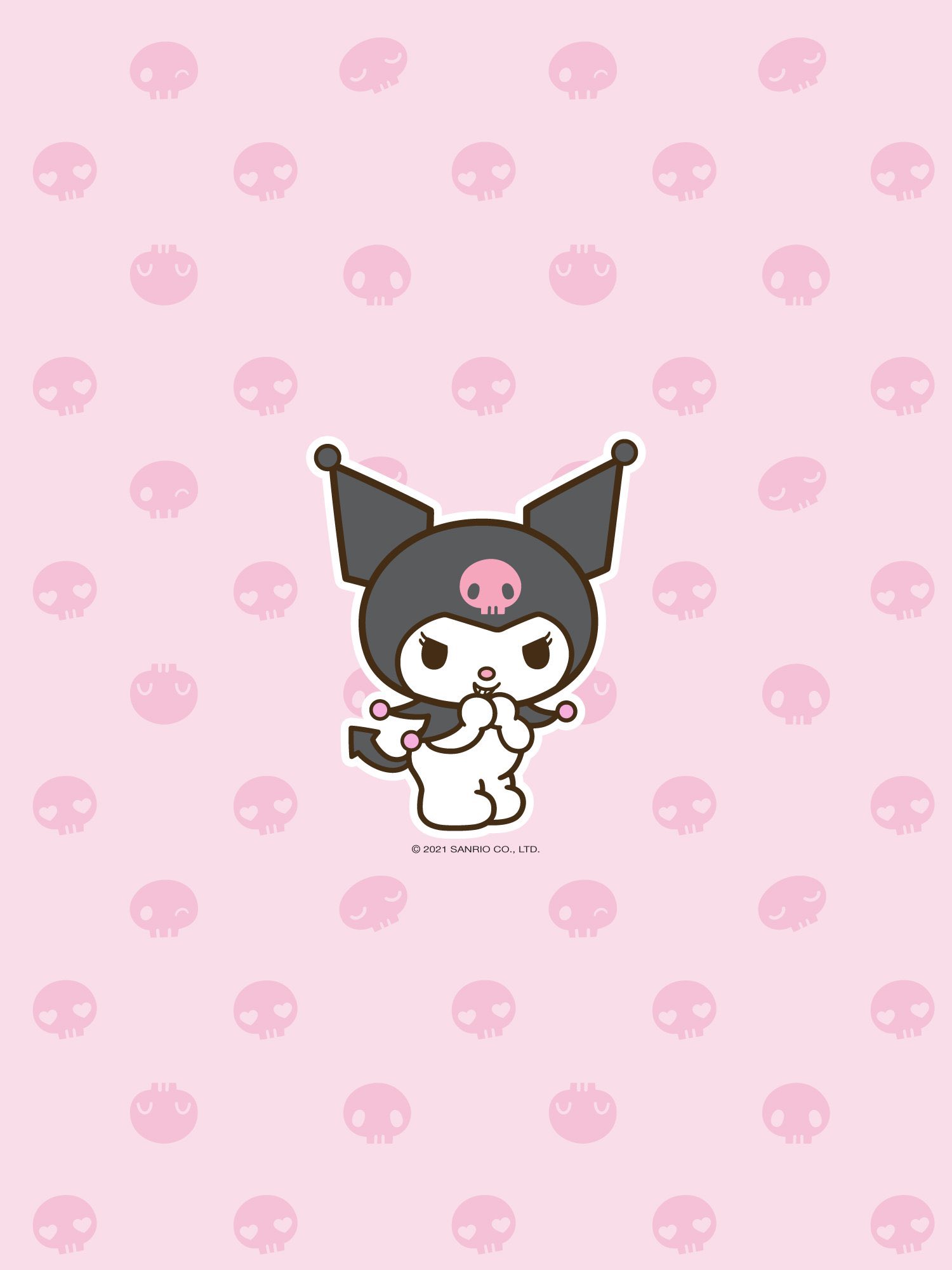 A cute little cat with black and white ears - Kuromi, Sanrio