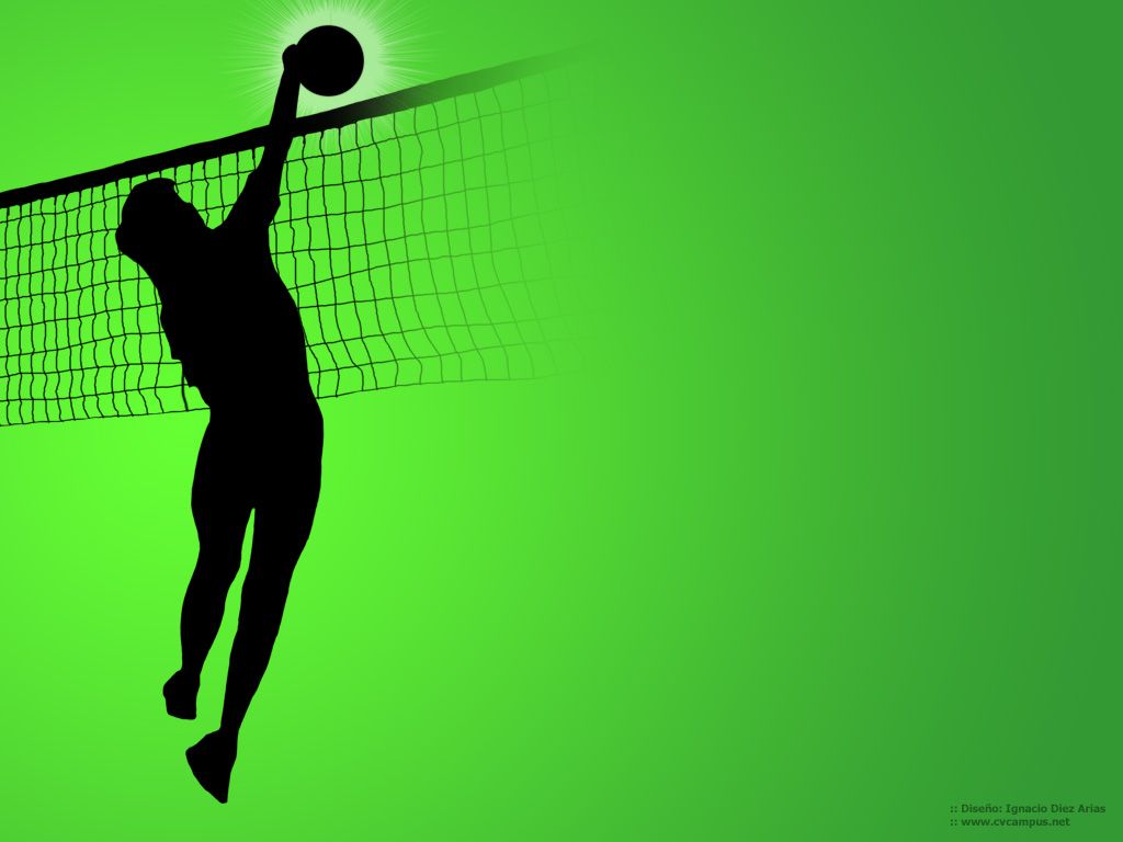 A silhouette of a volleyball player spiking the ball - Volleyball