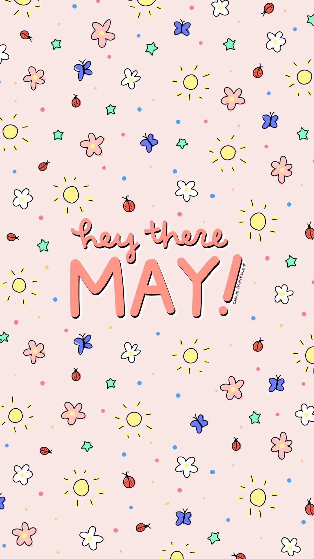 The may calendar with flowers and text - May