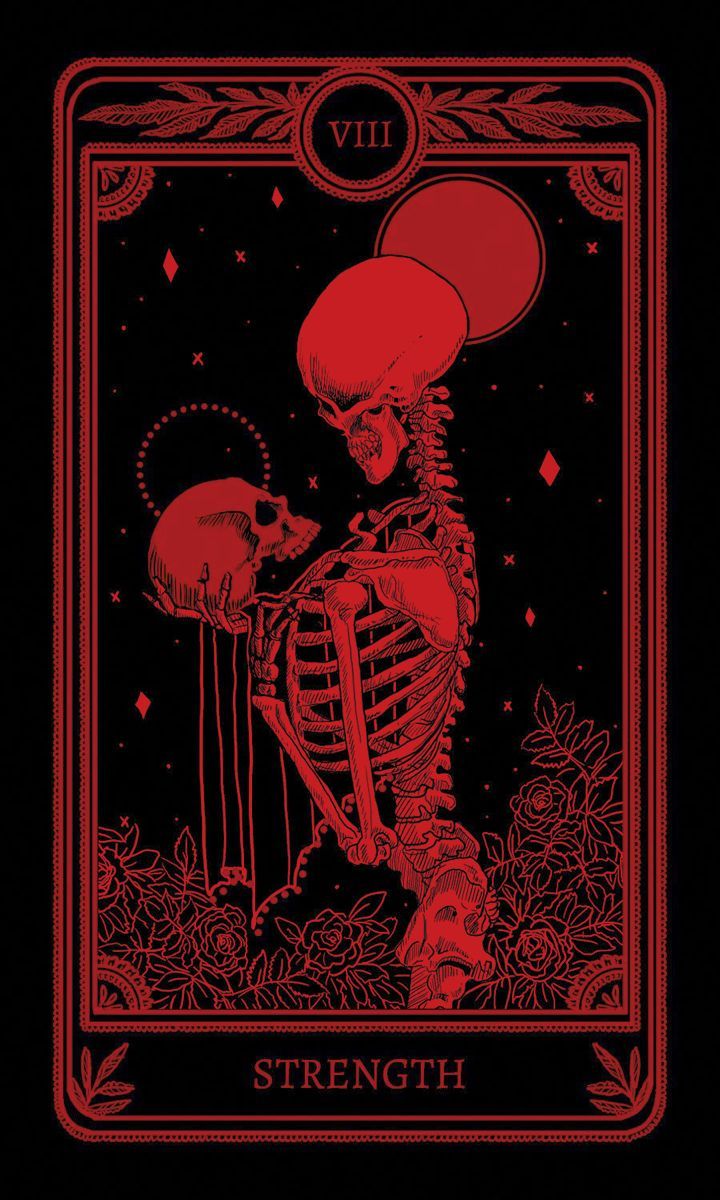 A tarot card with the words strength on it - Gothic