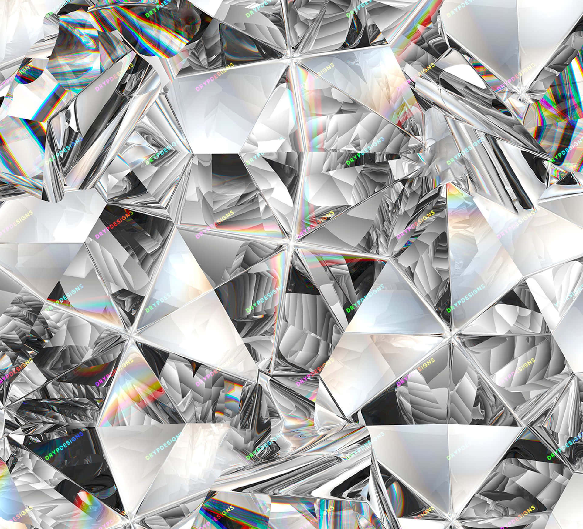 A 3D rendering of a diamond pattern - Silver, diamond