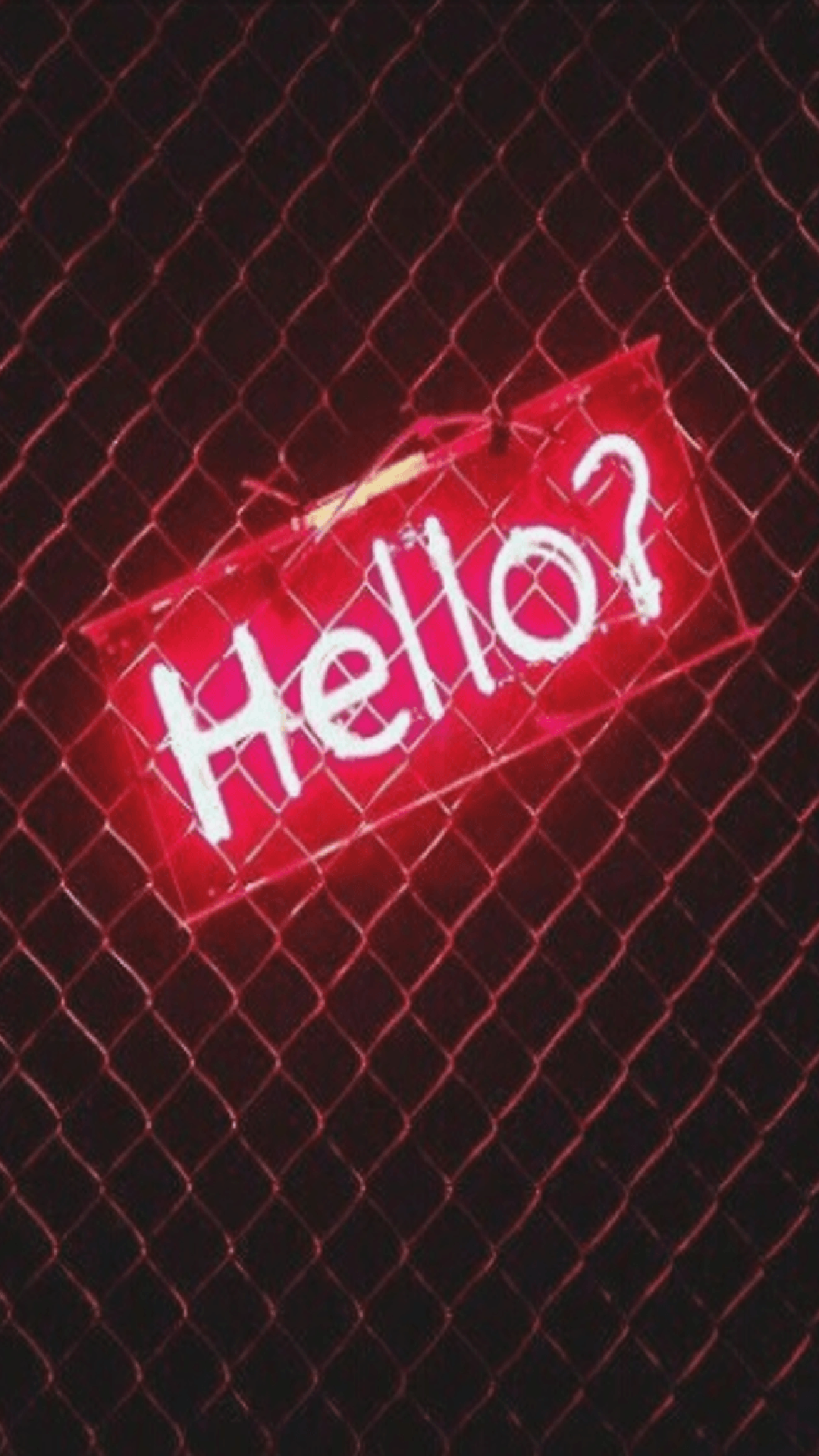 A neon sign that says hello - Light red, neon red