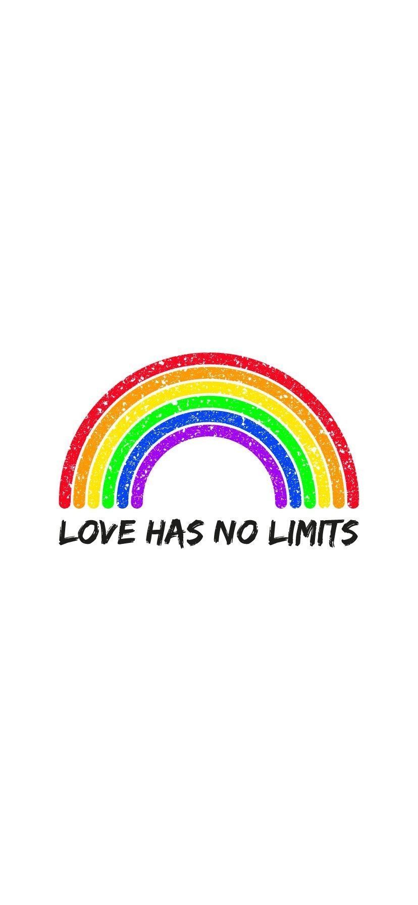 A rainbow with the words love has no limits - LGBT