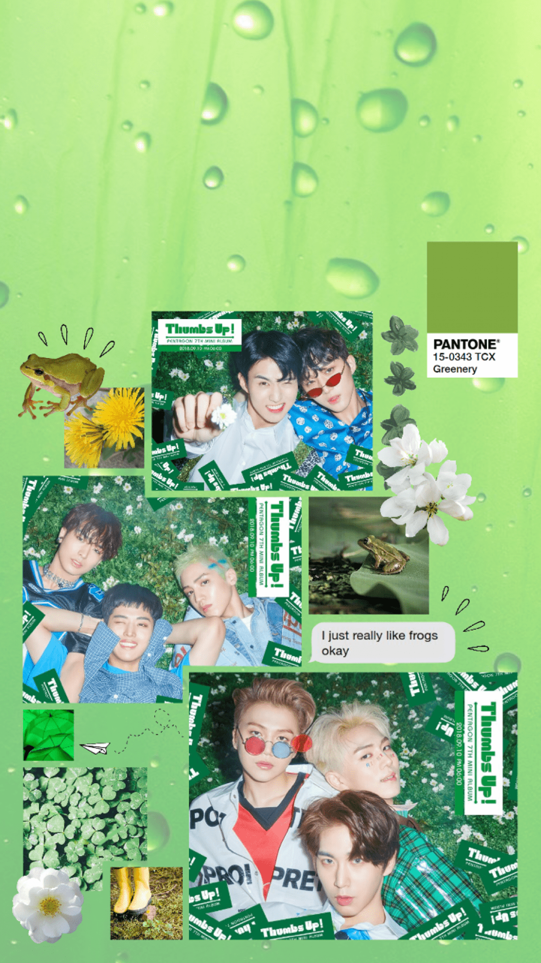 A green background with pictures of people - NCT