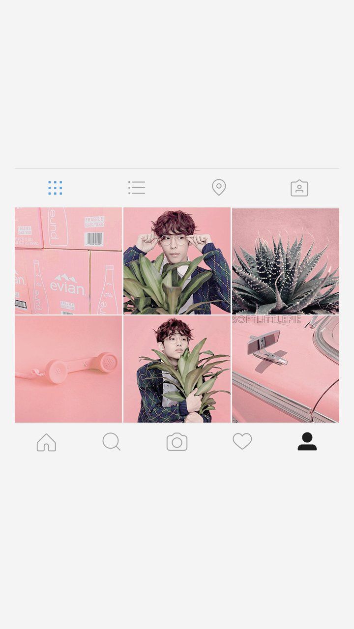 A pink instagram page with photos of different people - NCT