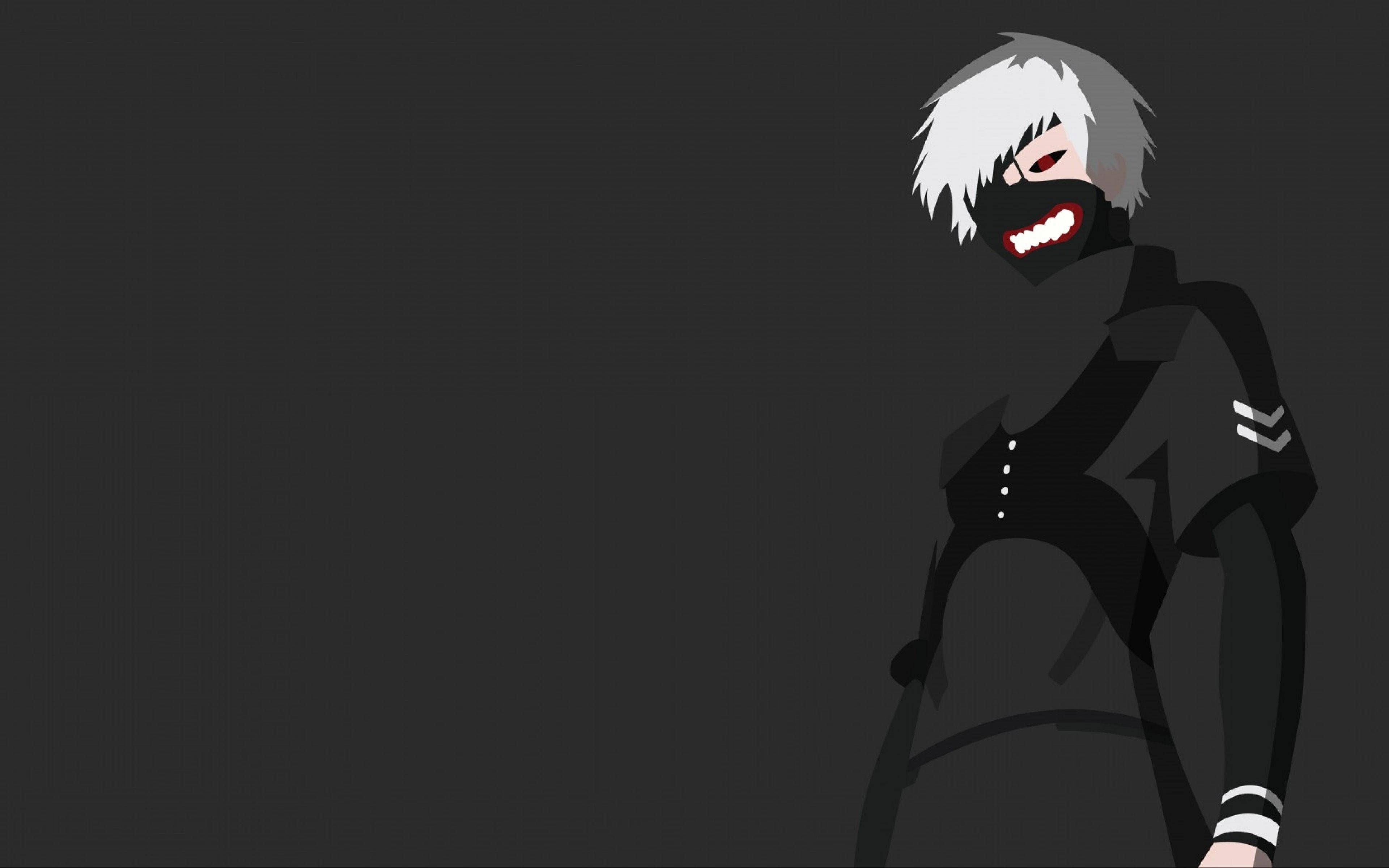 A black and white image of anime character - Tokyo Ghoul