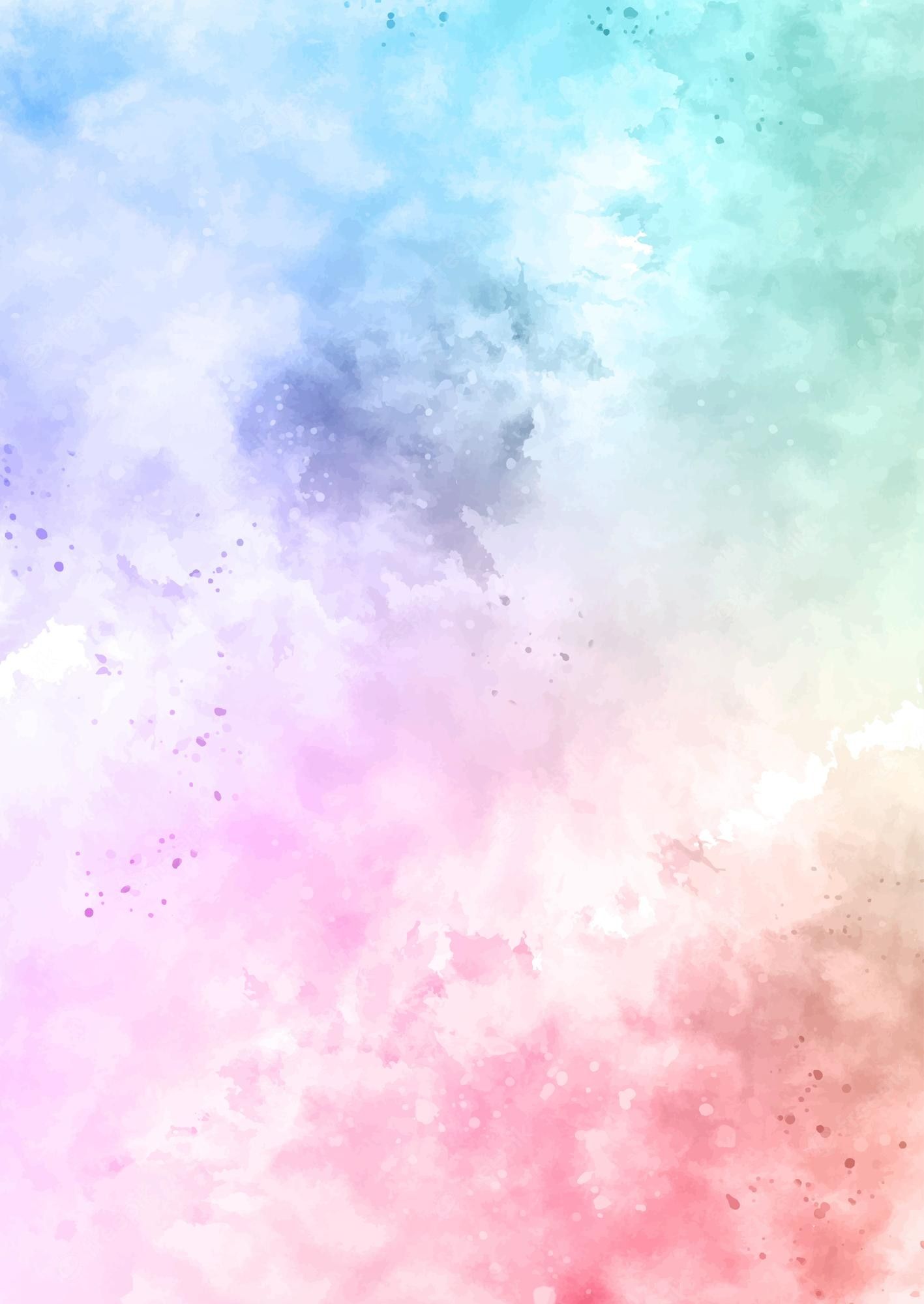 A pastel watercolor background with a rainbow of colors - Pastel rainbow