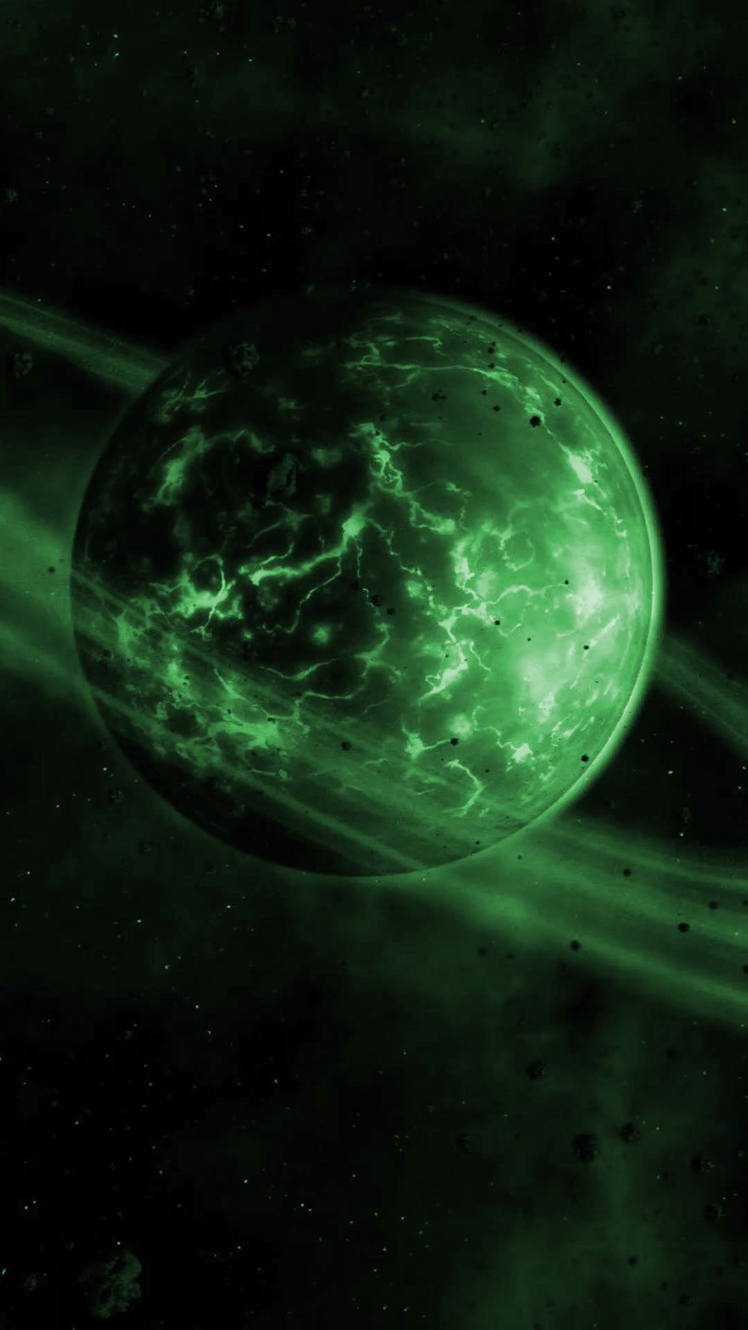 Green planet in the space wallpaper 1080x1920 - Saturn