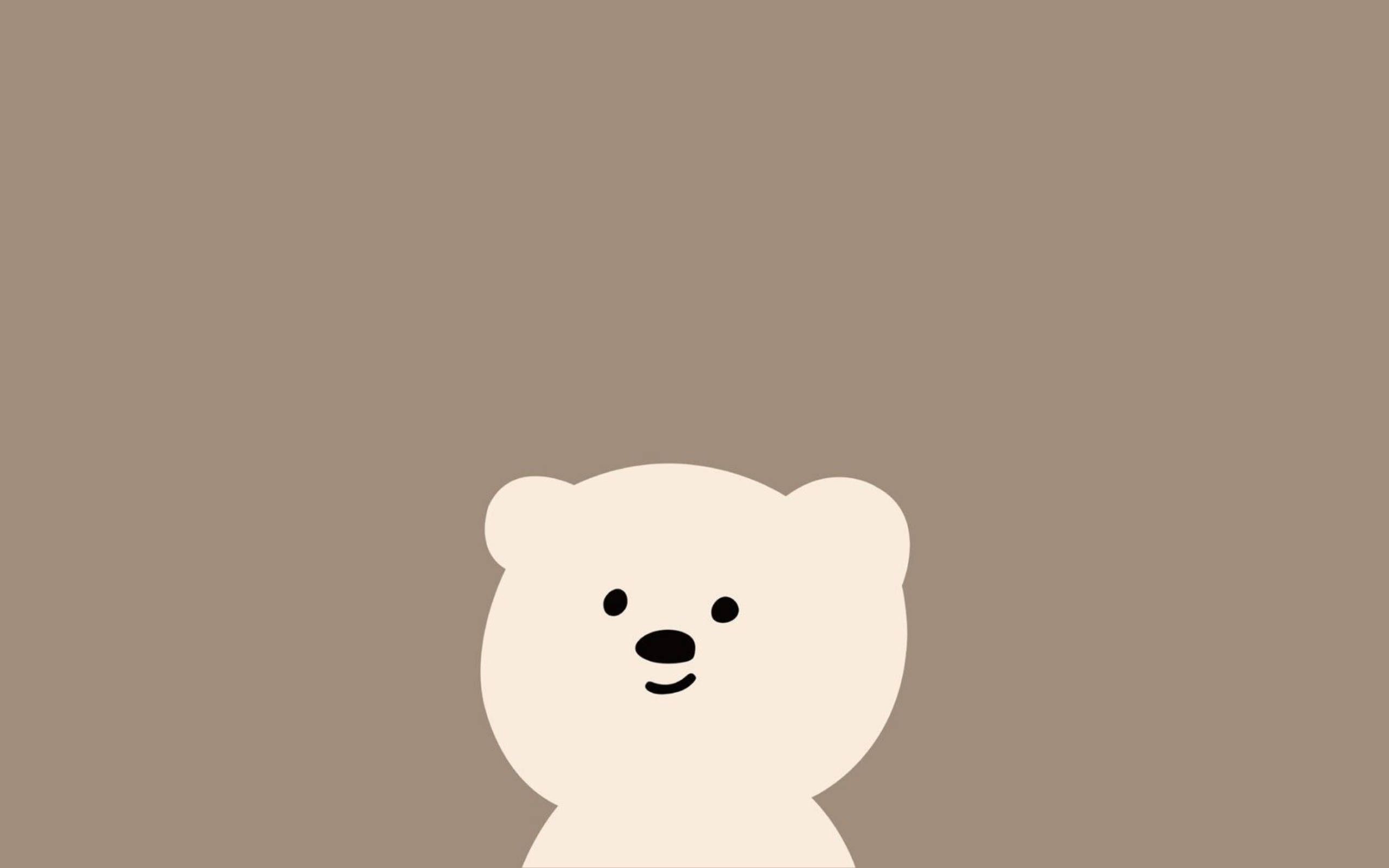 A brown background with a white bear in the center - Teddy bear