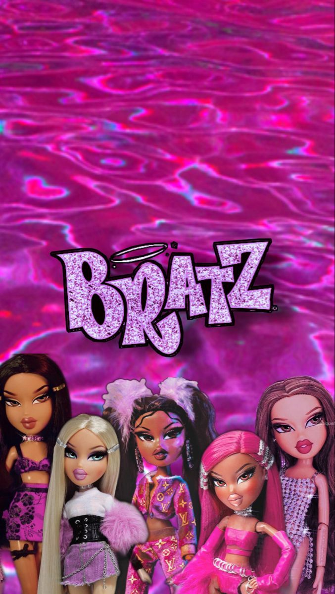 The brosz dolls are in a pink pool - Bratz