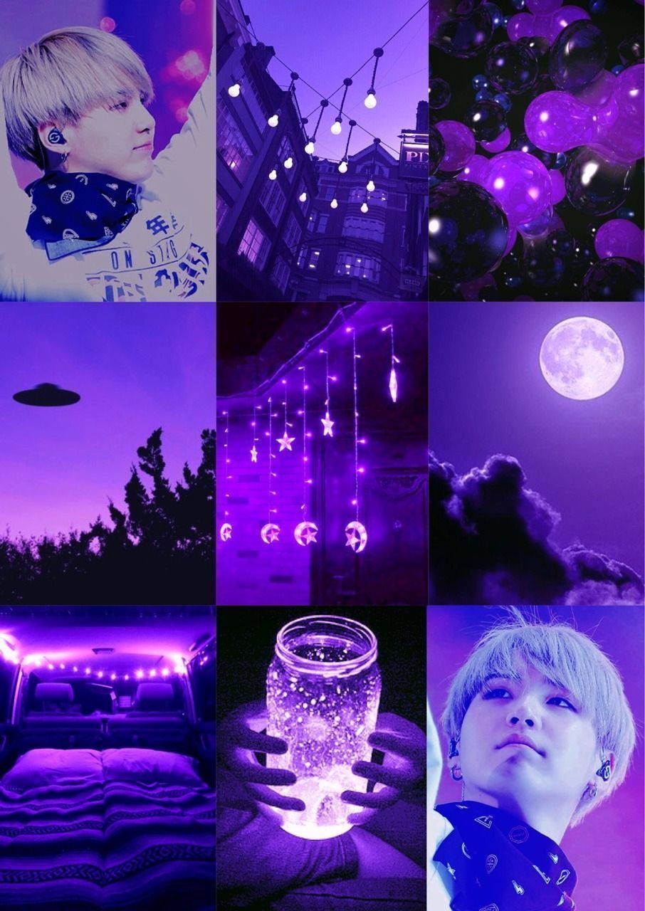 A collage of purple pictures with different lighting - Purple, cute purple, violet, Suga