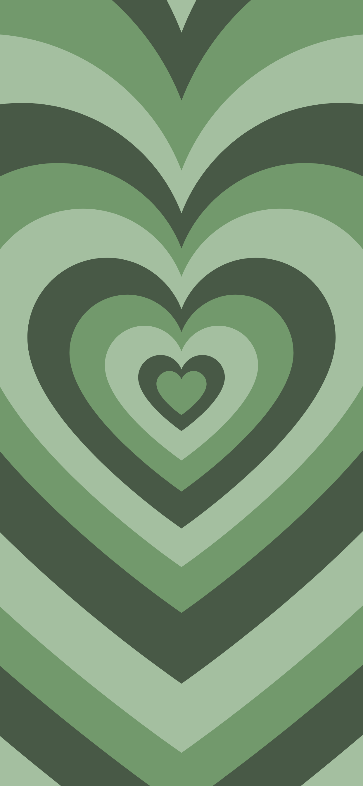 A green heart shaped pattern with lines - Heart