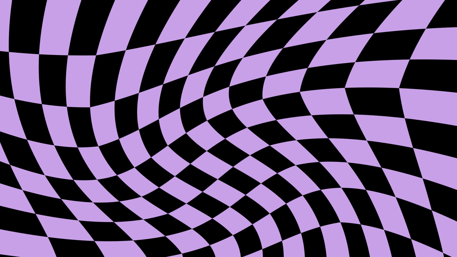A purple and black chessboard pattern with a twist. - Black