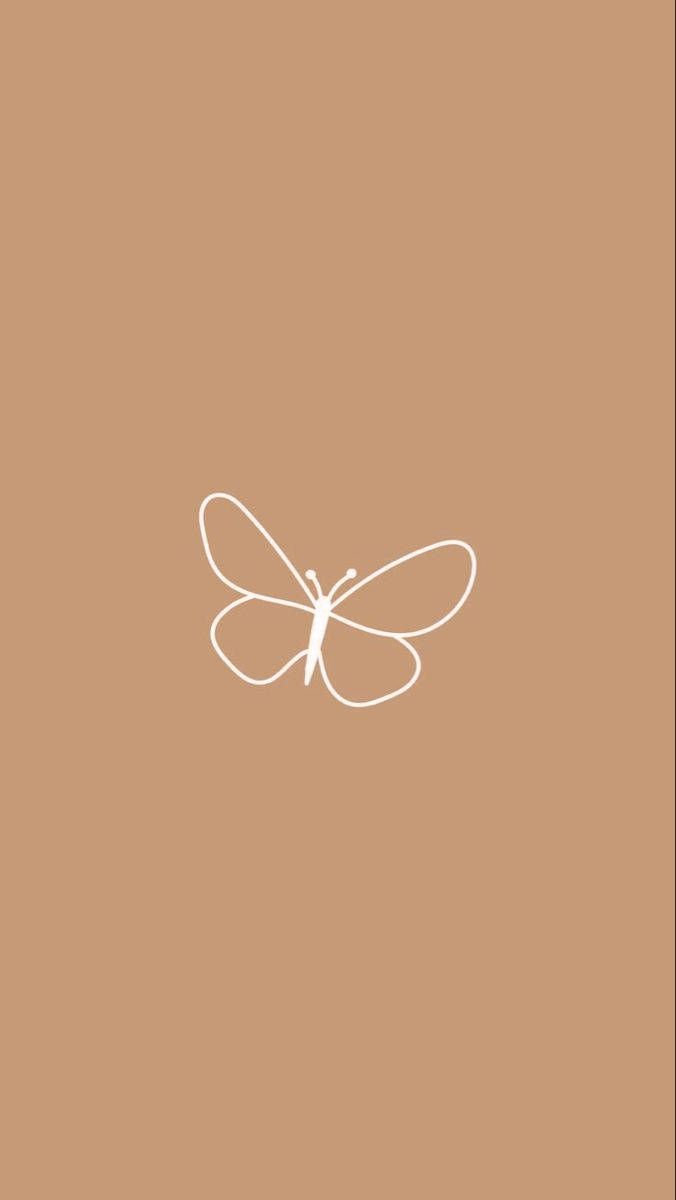 A butterfly logo design - Beige