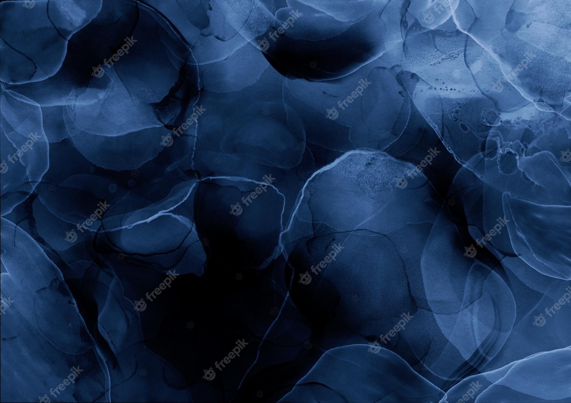 A blue alcohol ink background - Dark blue
