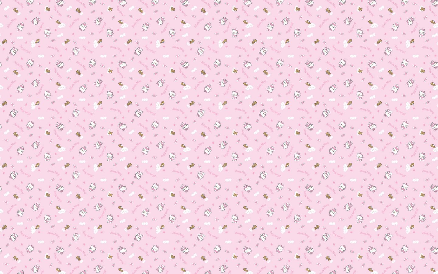 Pink and white polka dot pattern on a light background - Hello Kitty