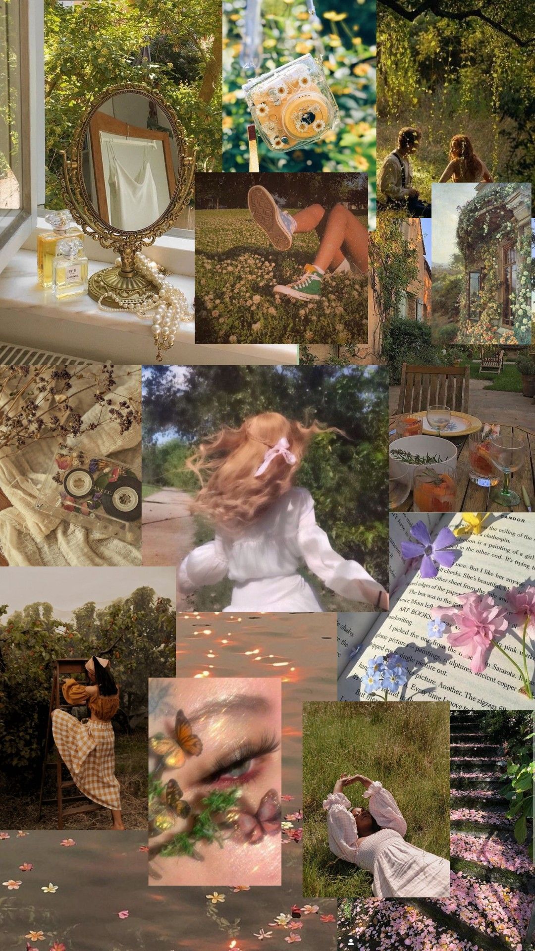 A collage of pictures with different themes - Cottagecore
