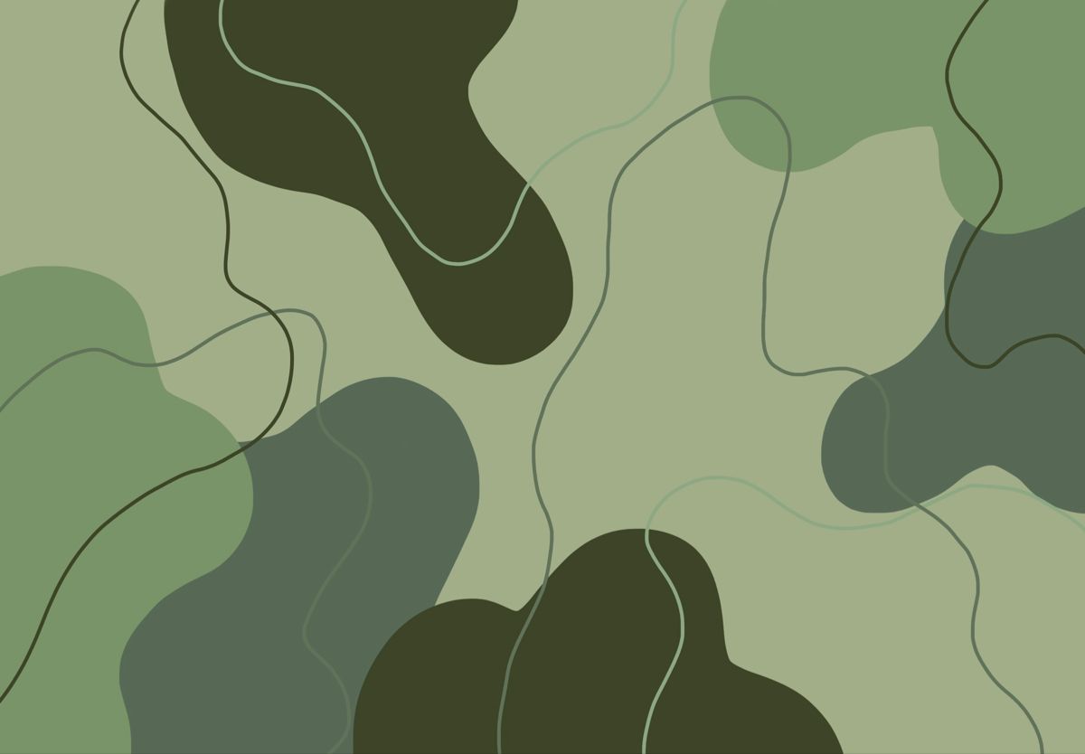 A green and black camouflage pattern with abstract shapes - Sage green