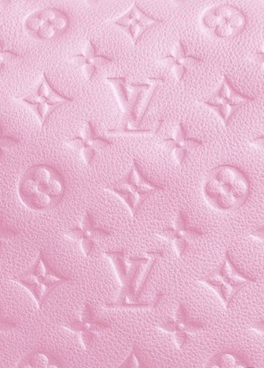 A pink background with the Louis Vuitton logo on it - Baddie