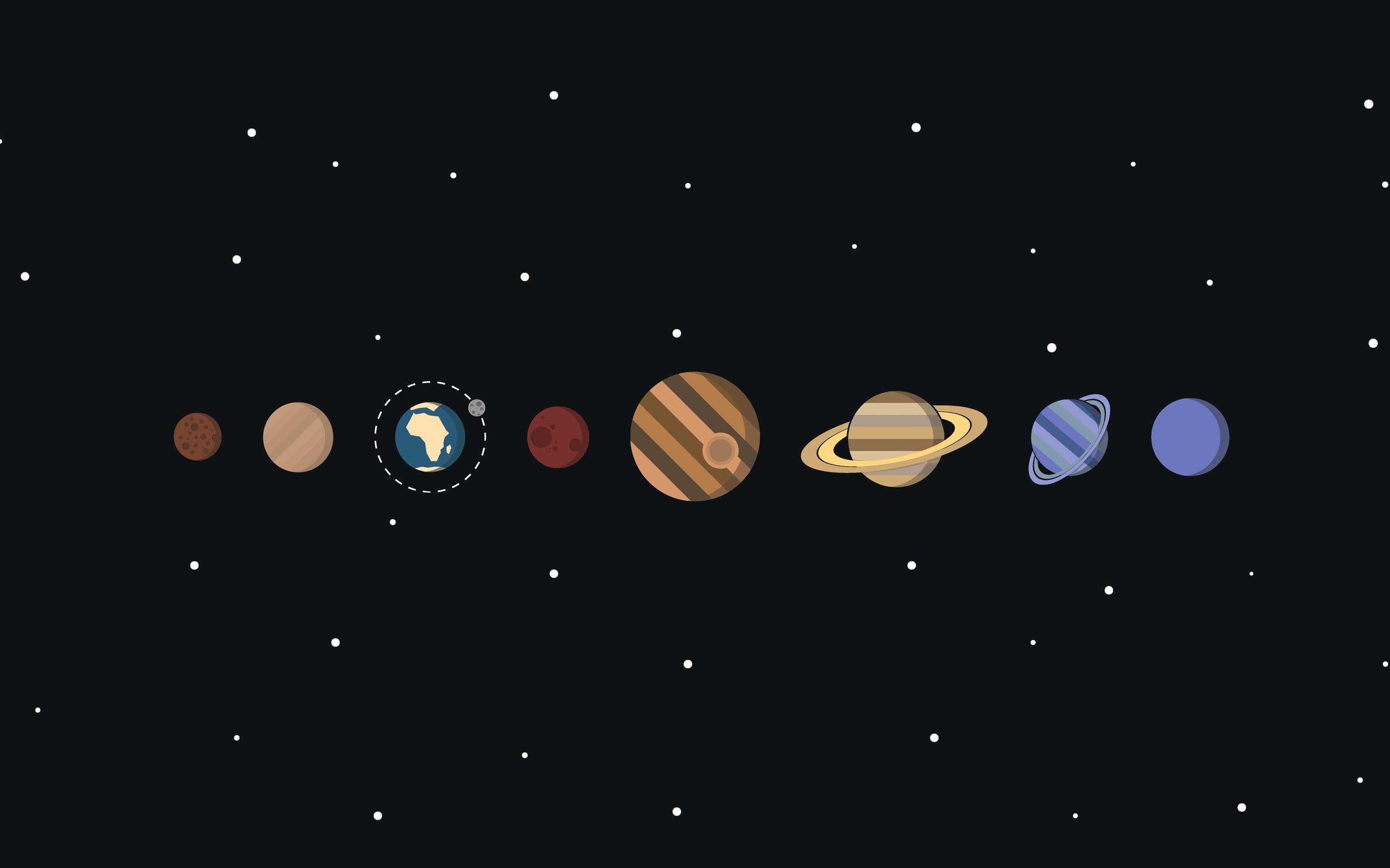 An illustration of the planets in our solar system. - Space
