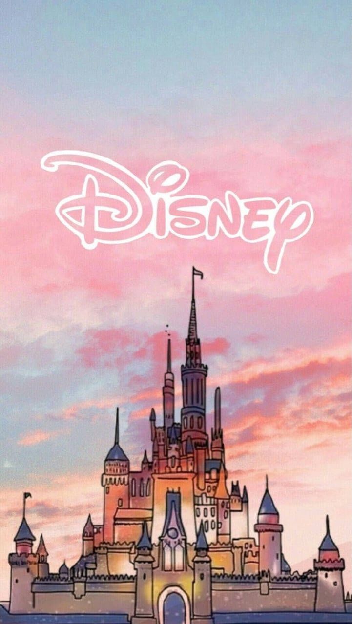 IPhone wallpaper with a castle and the word Disney - Disney, pretty, Disneyland