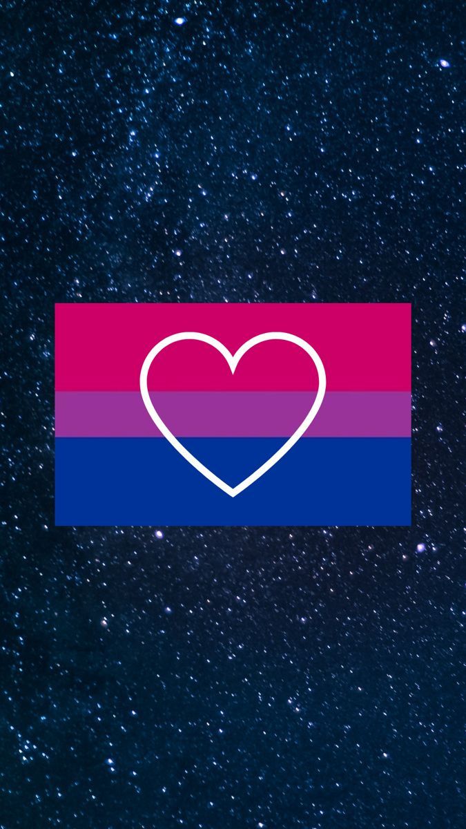 A bisexual pride flag with a heart in the middle - Pride