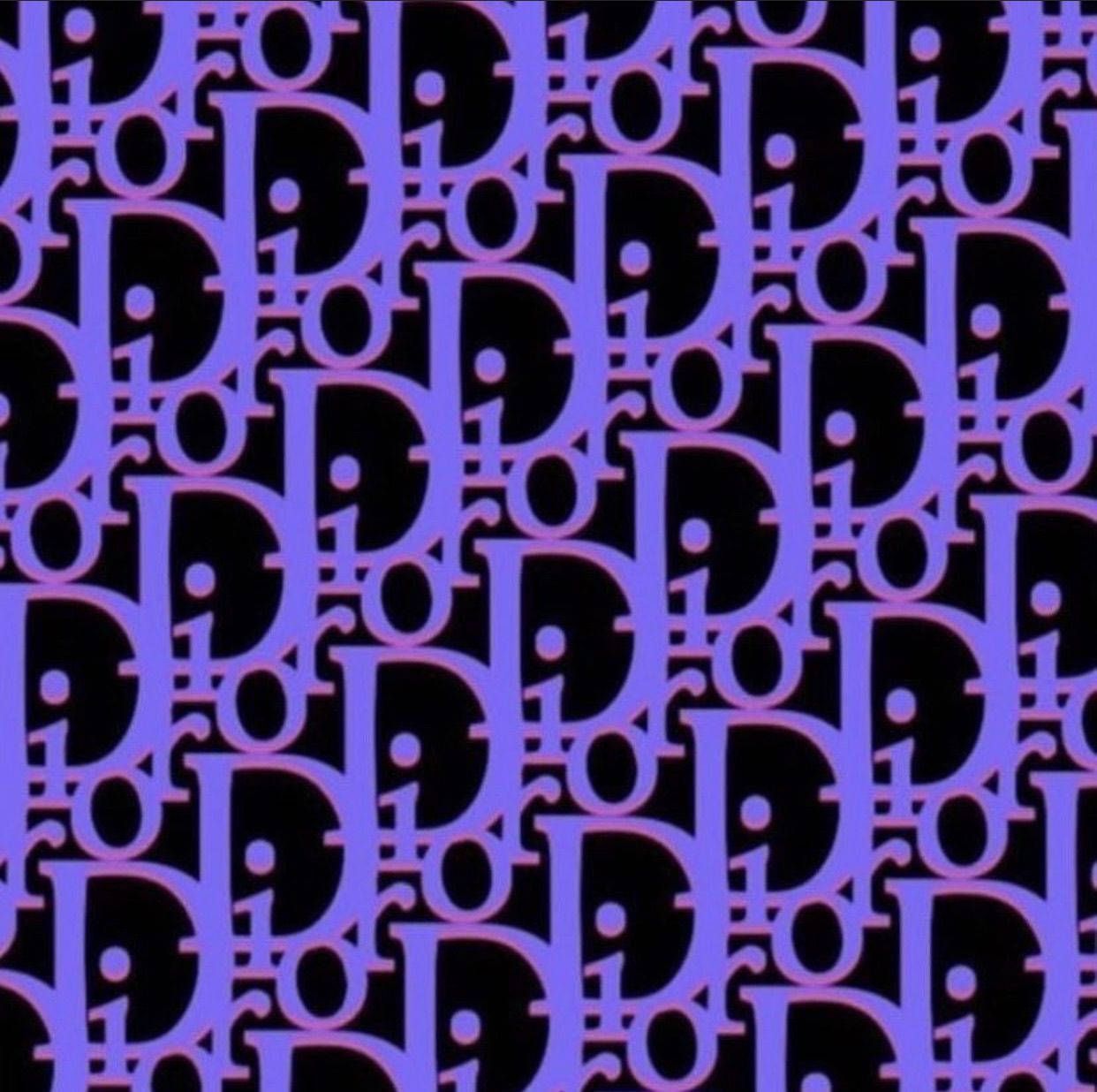 A purple and black pattern with the letter d - Y2K