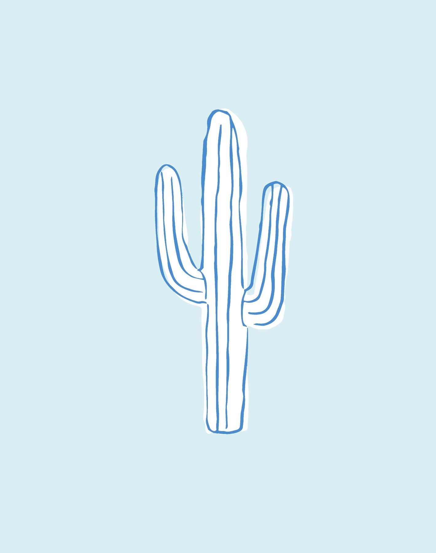 A blue and white cactus on light background - Cactus