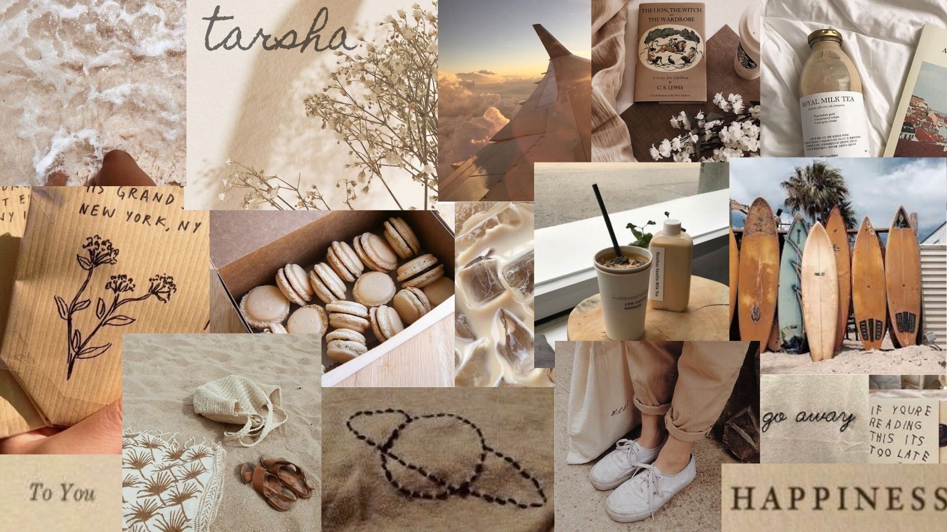 Brown Aesthetic Collage Wallpaper