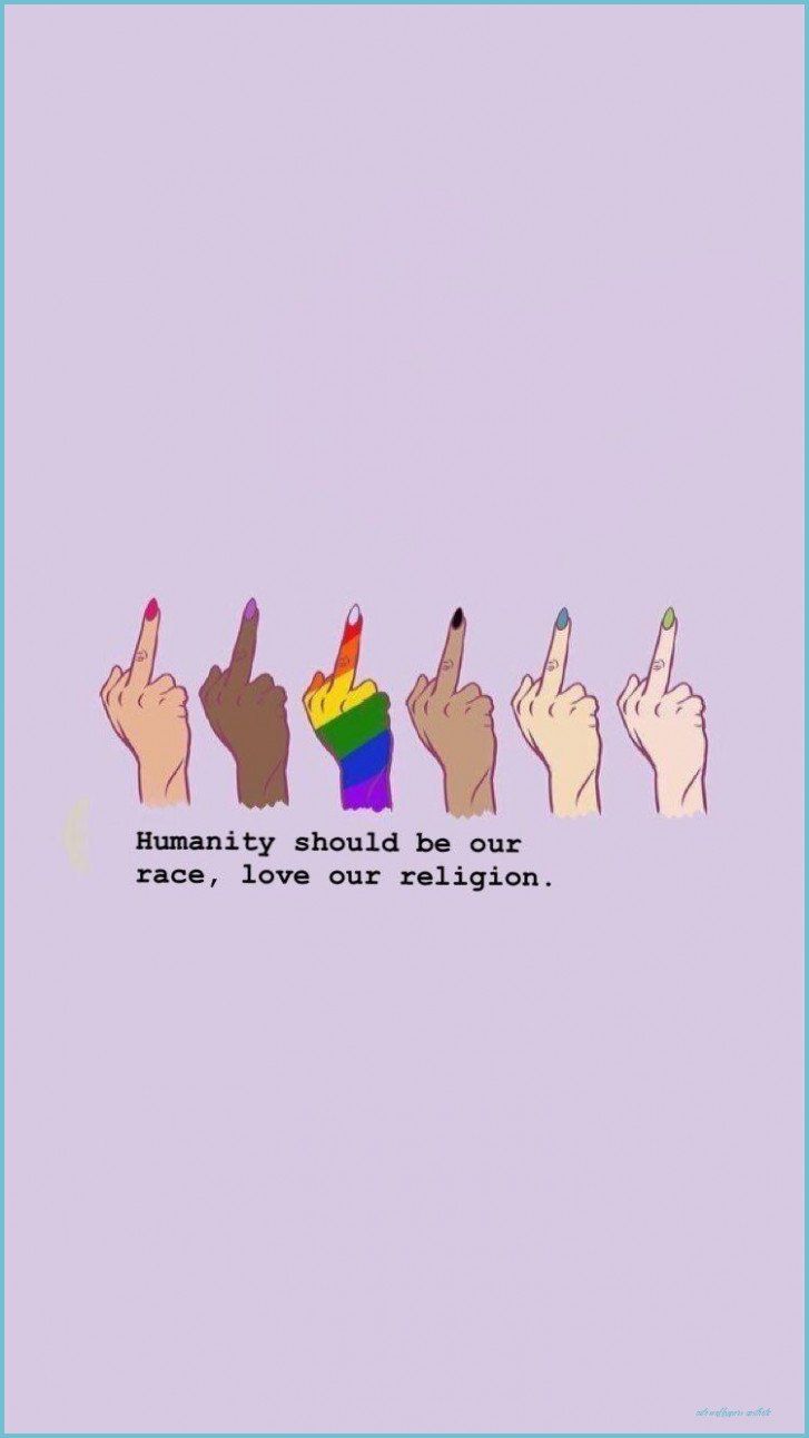 The middle finger is raised in rainbow colors. - Cute, pretty
