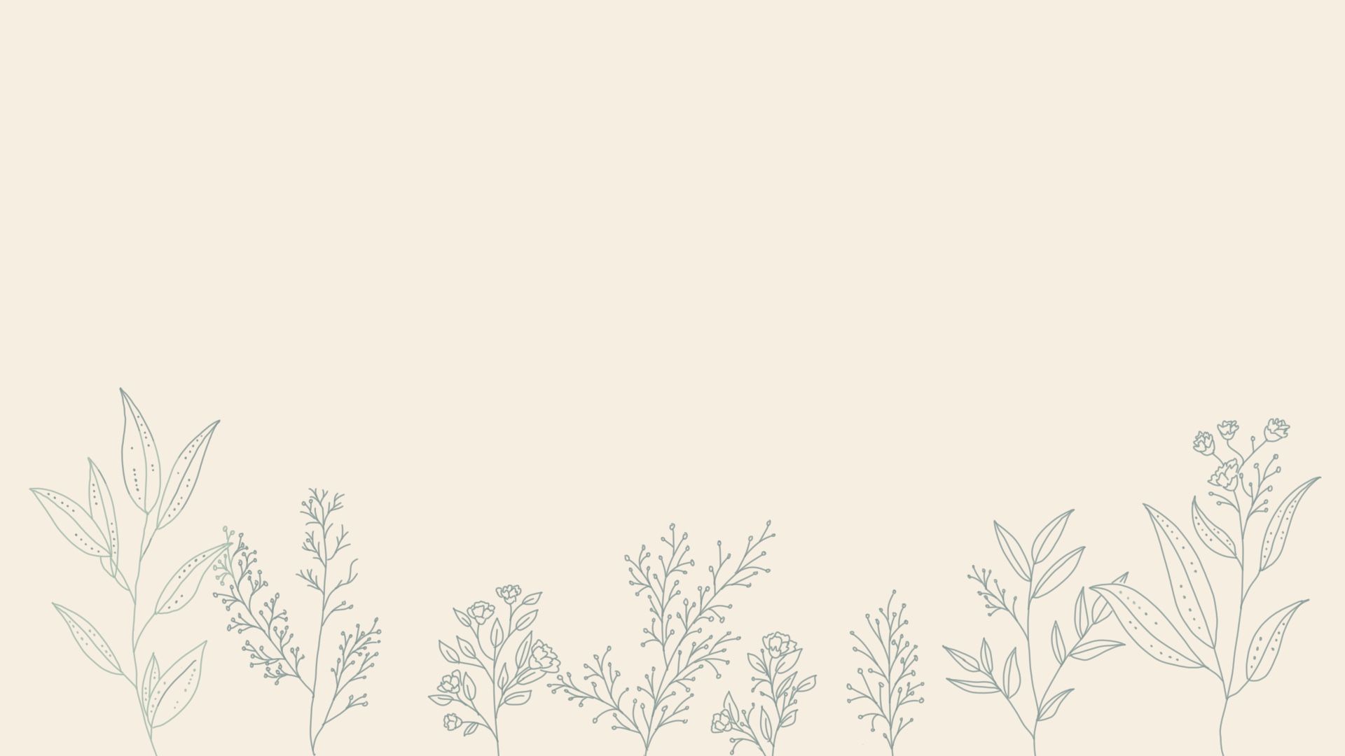 A cream background with a border of light blue flowers and leaves - Minimalist