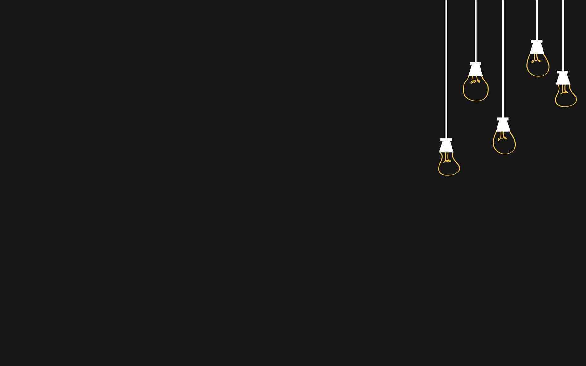A black background with hanging light bulbs - Simple