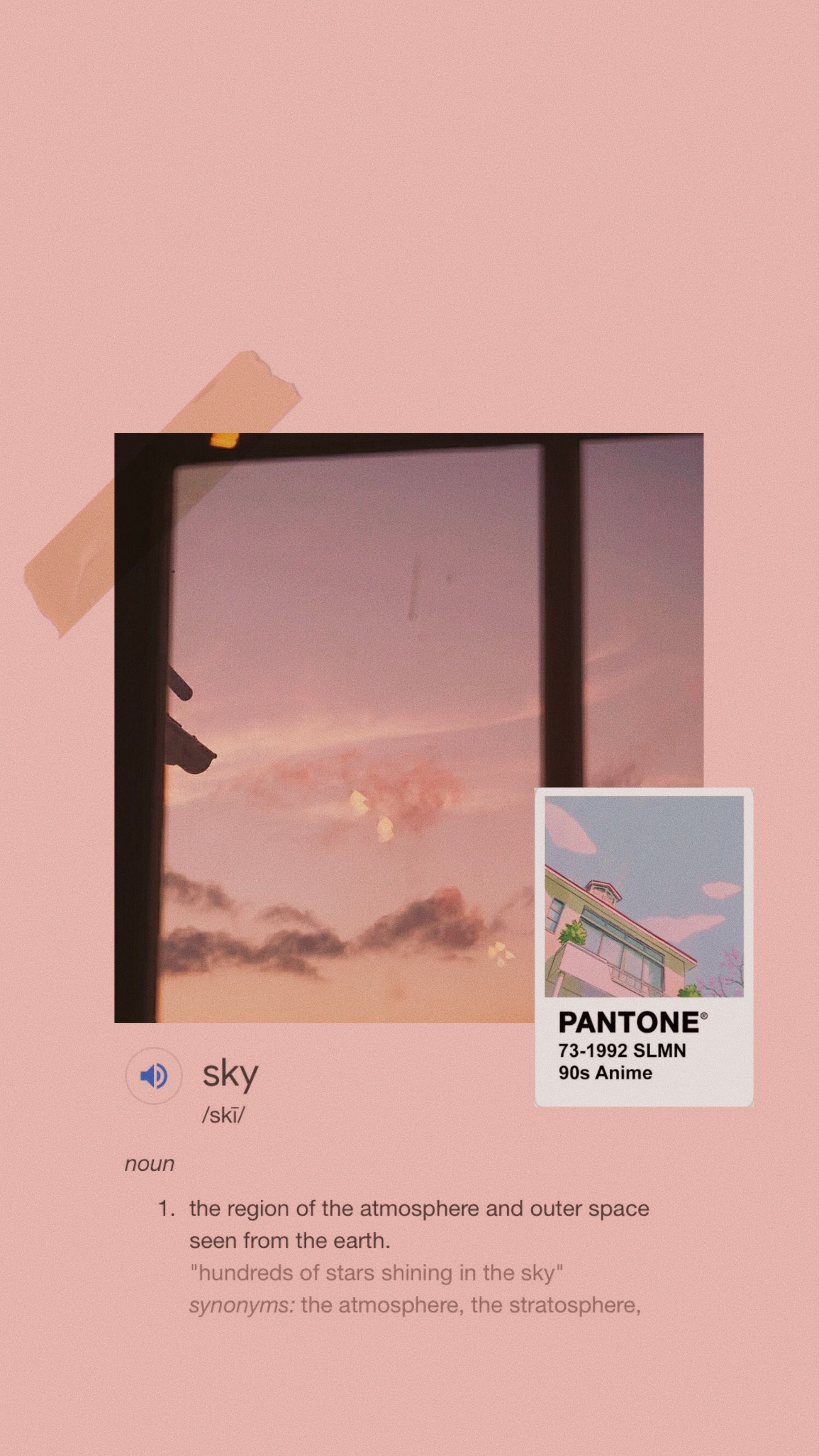 A pink screen with an image of the sky - Peach