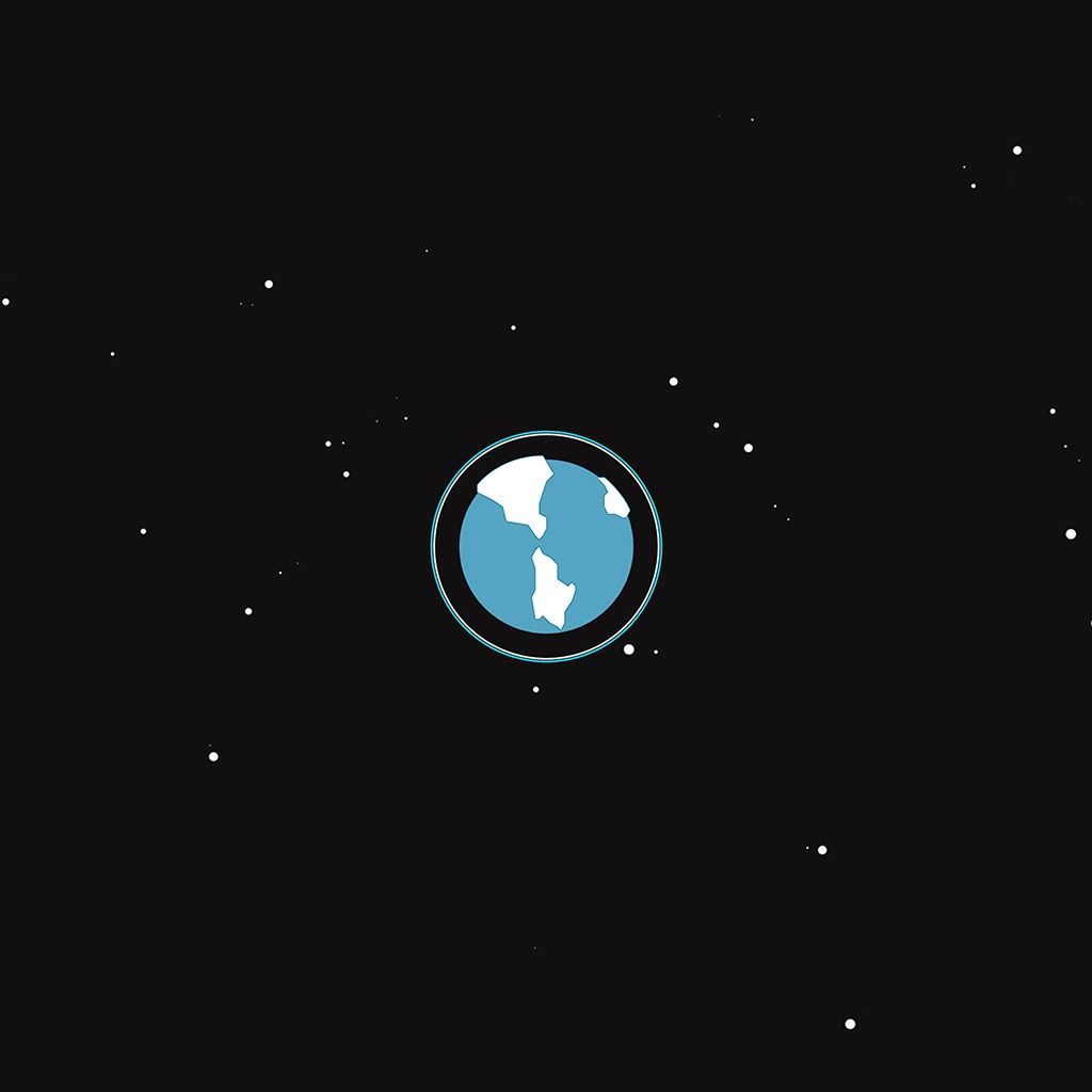 Earth Planet Minimal Simple Illust Art iPad Wallpaper Free Download