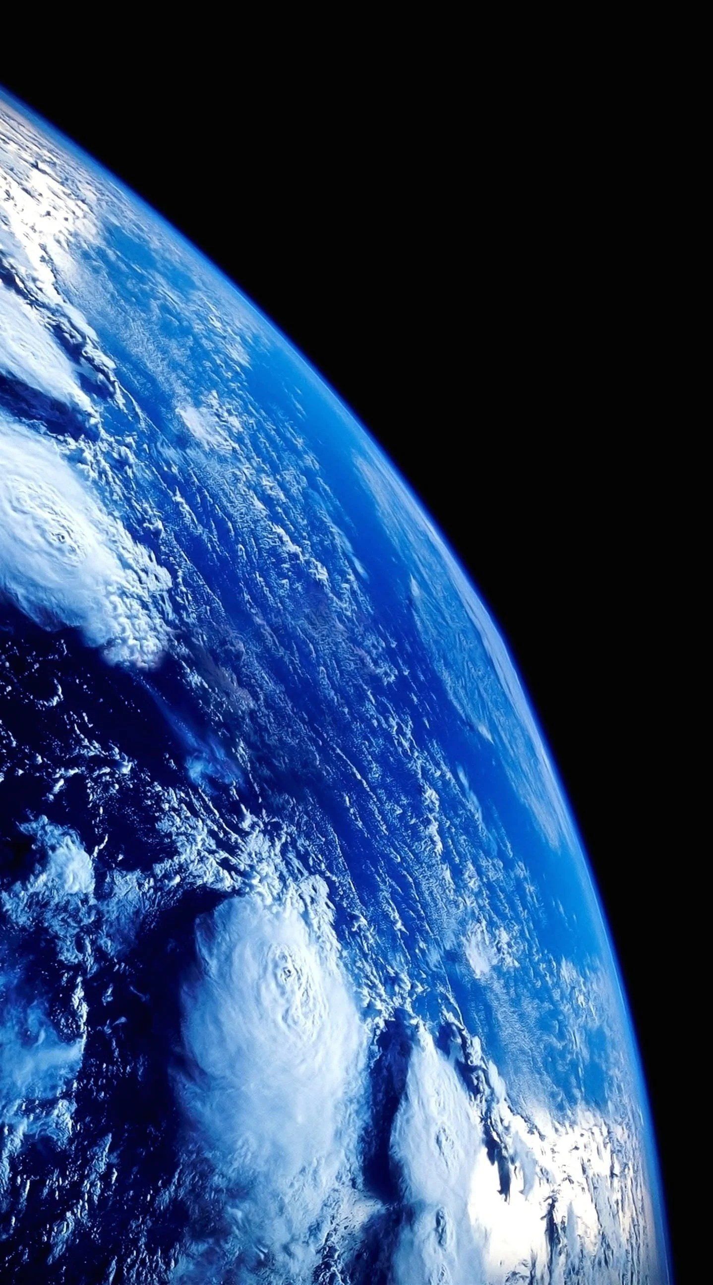 The Earth, taken from space, with a black background - Earth