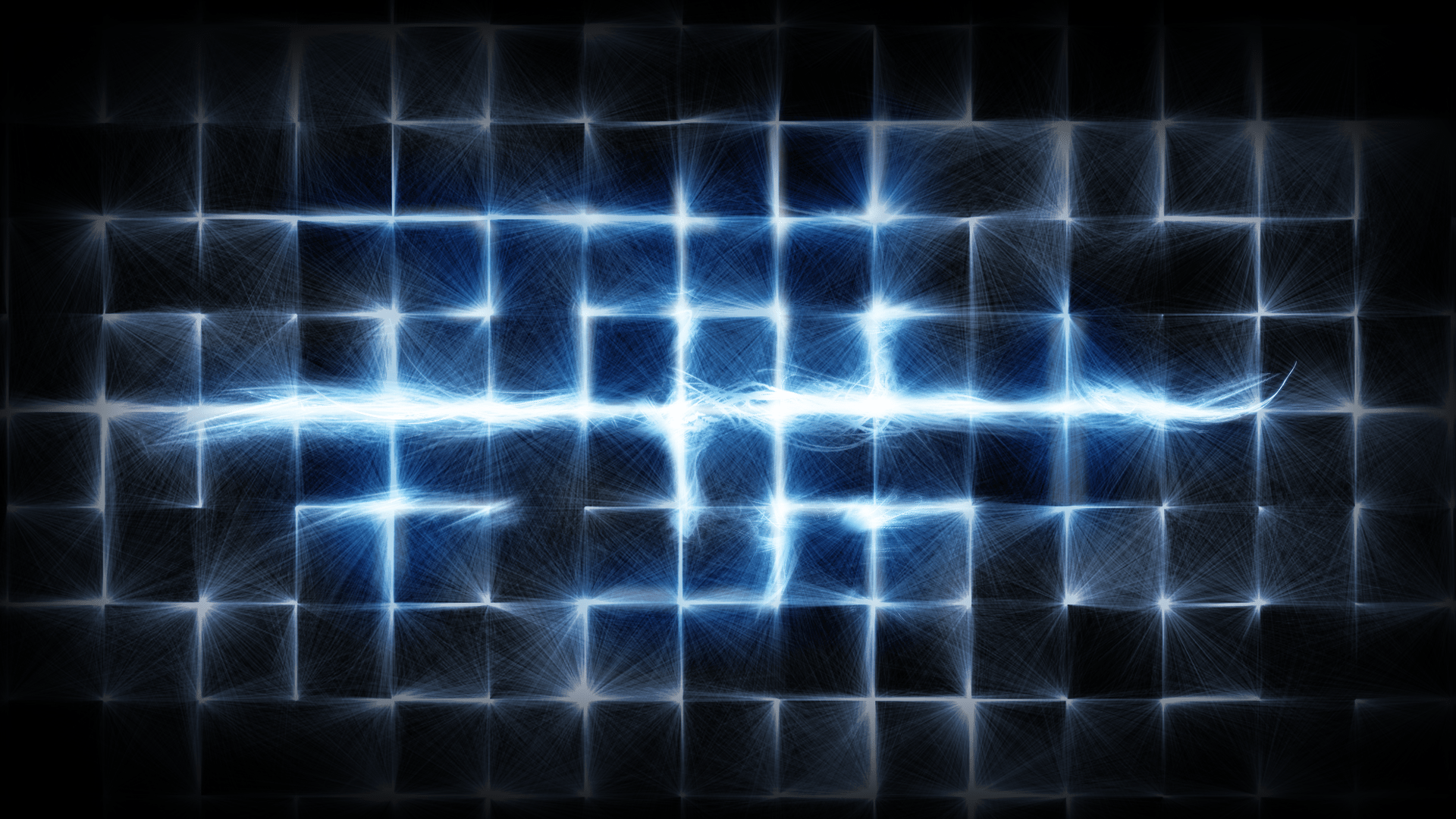An abstract image of blue light on a black background - Grid