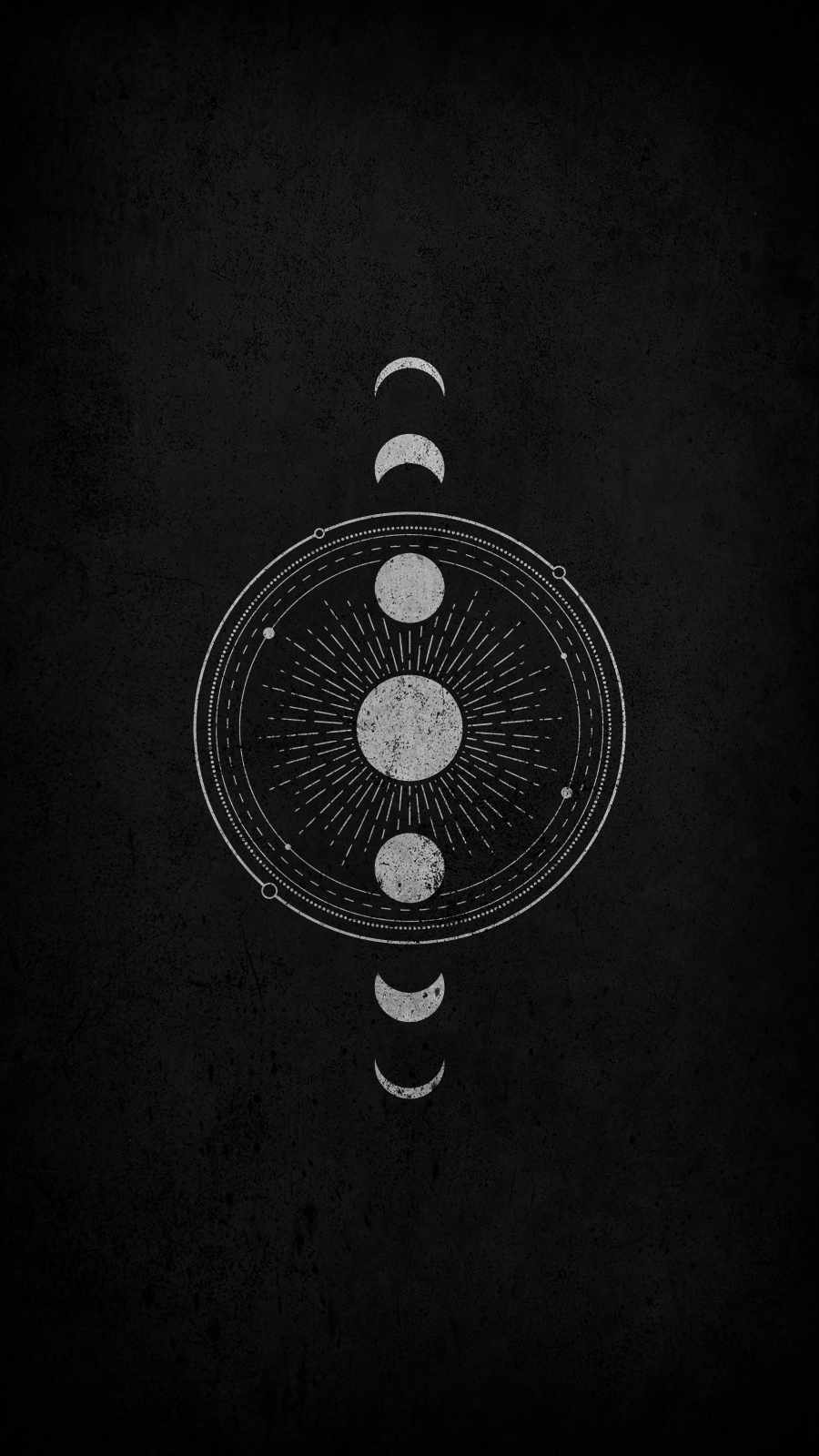 The moon phases on a black background - Moon phases