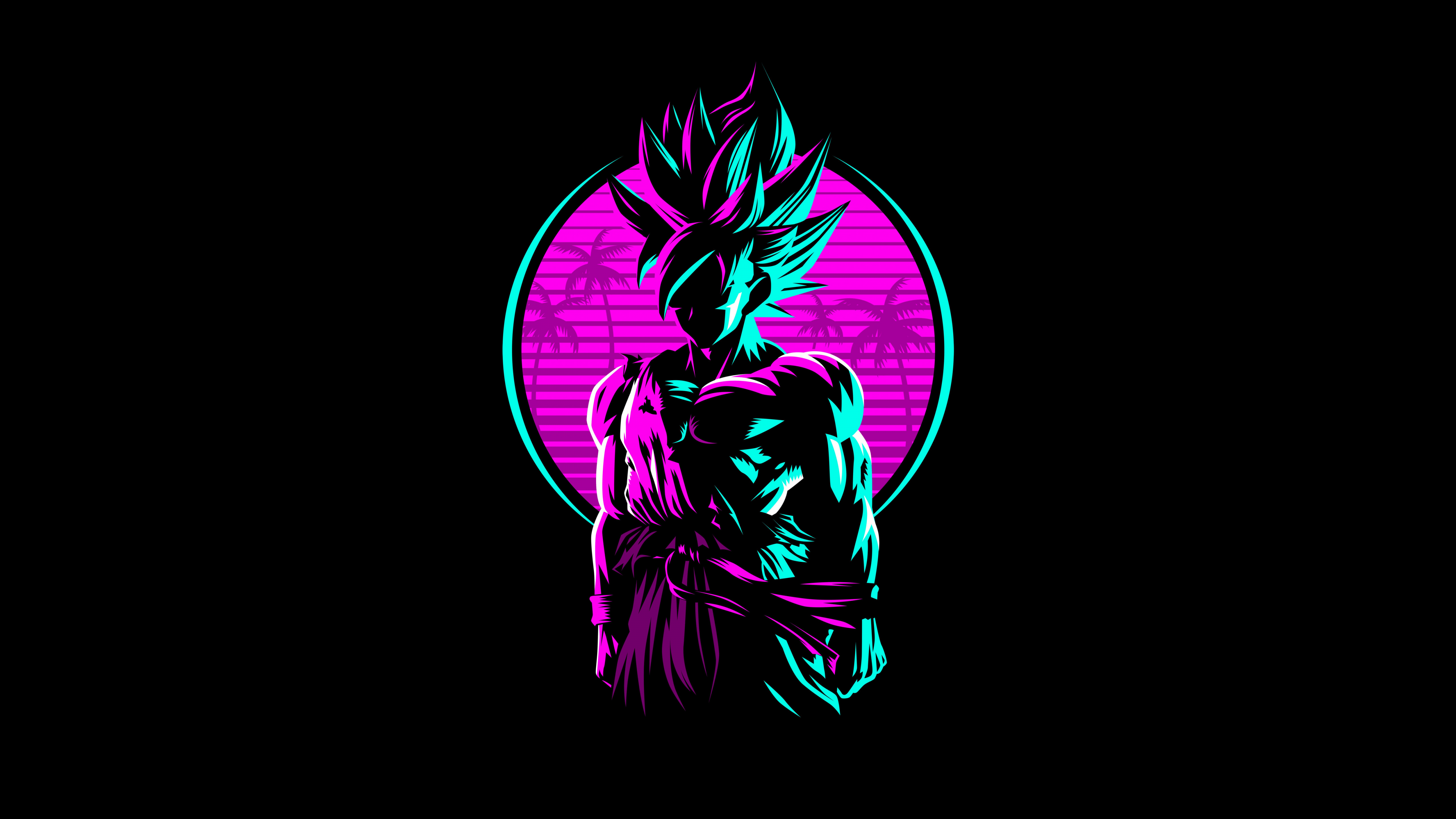 A goku character in neon colors - Goku