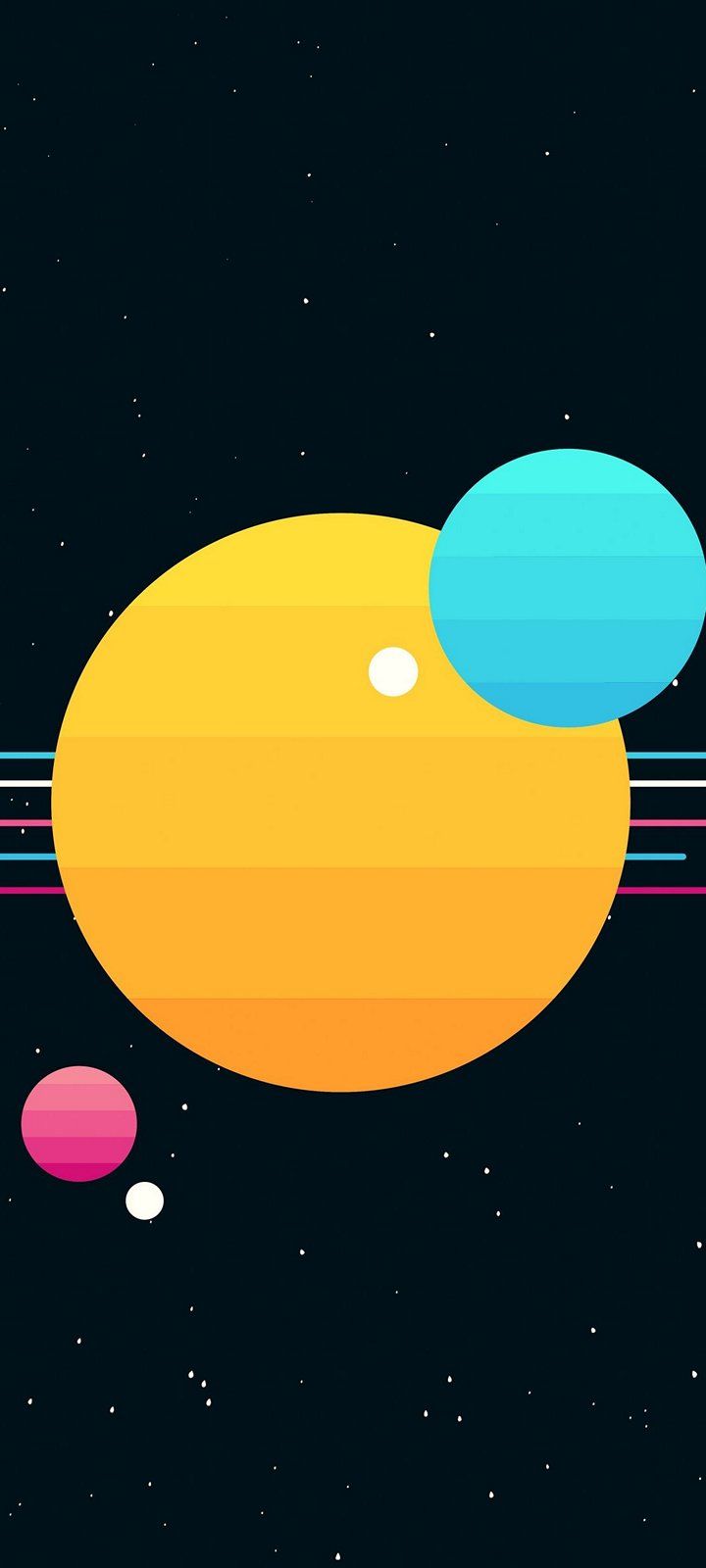 A colorful illustration of the planets in our solar system - Sun