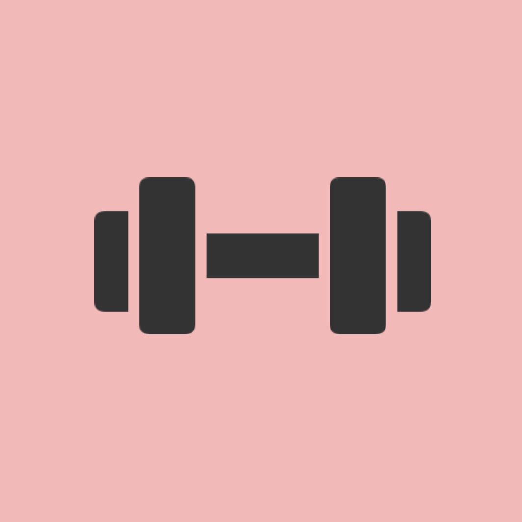 A pink background with two dumbbells - Gym