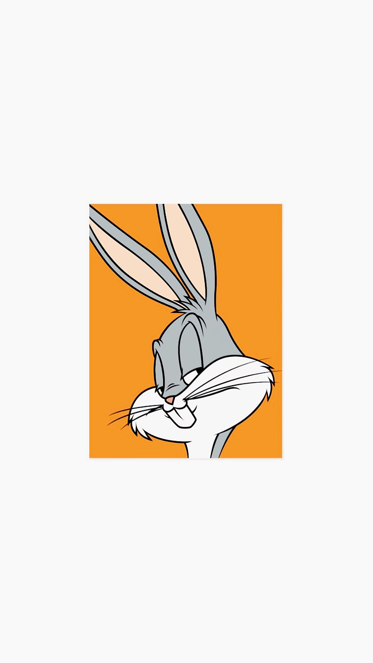 Bugs rabbit cartoon character on an orange background - Bugs Bunny