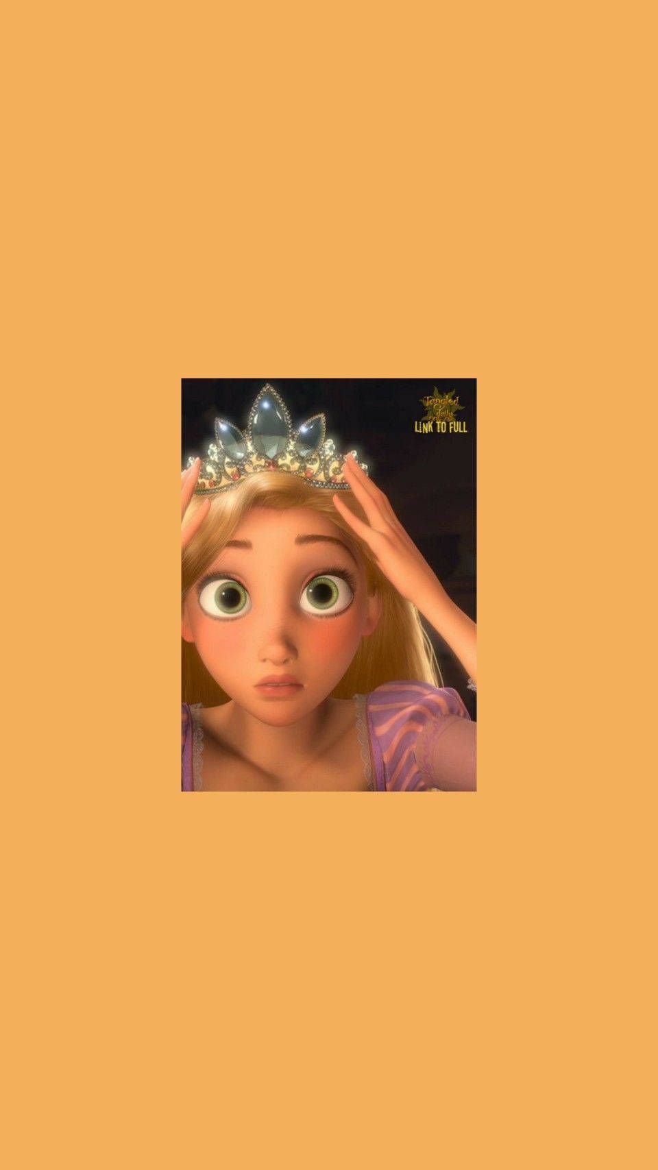 Rapunzel from Tangled putting on her crown - Princess