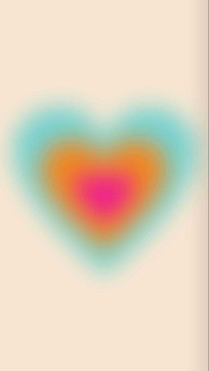 A heart shaped design in a gradient of blue, pink, and orange. - Sunshine