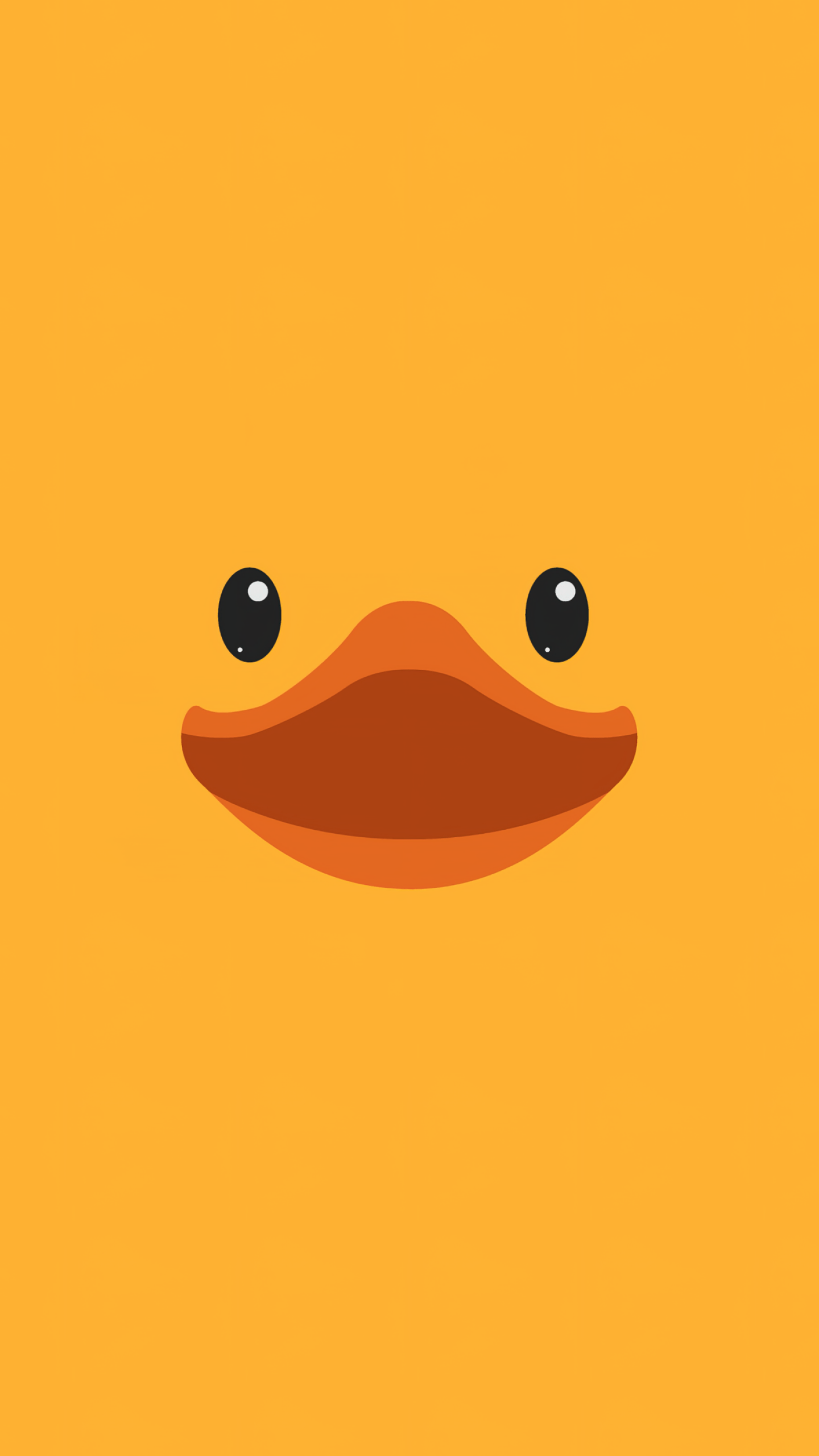 A picture of a duck face on a yellow background - Duck
