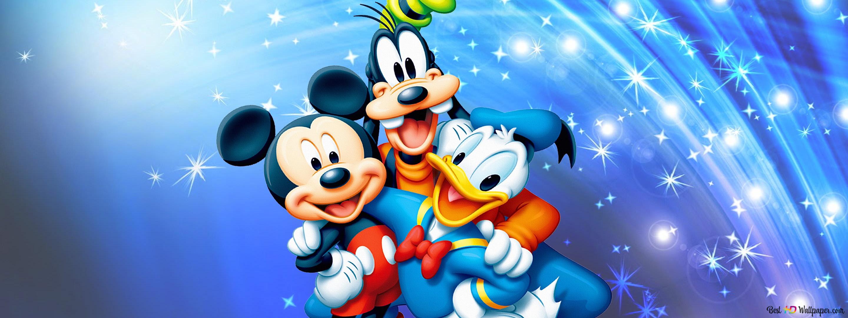 Mickey mouse donald duck and pluto 2K wallpaper download