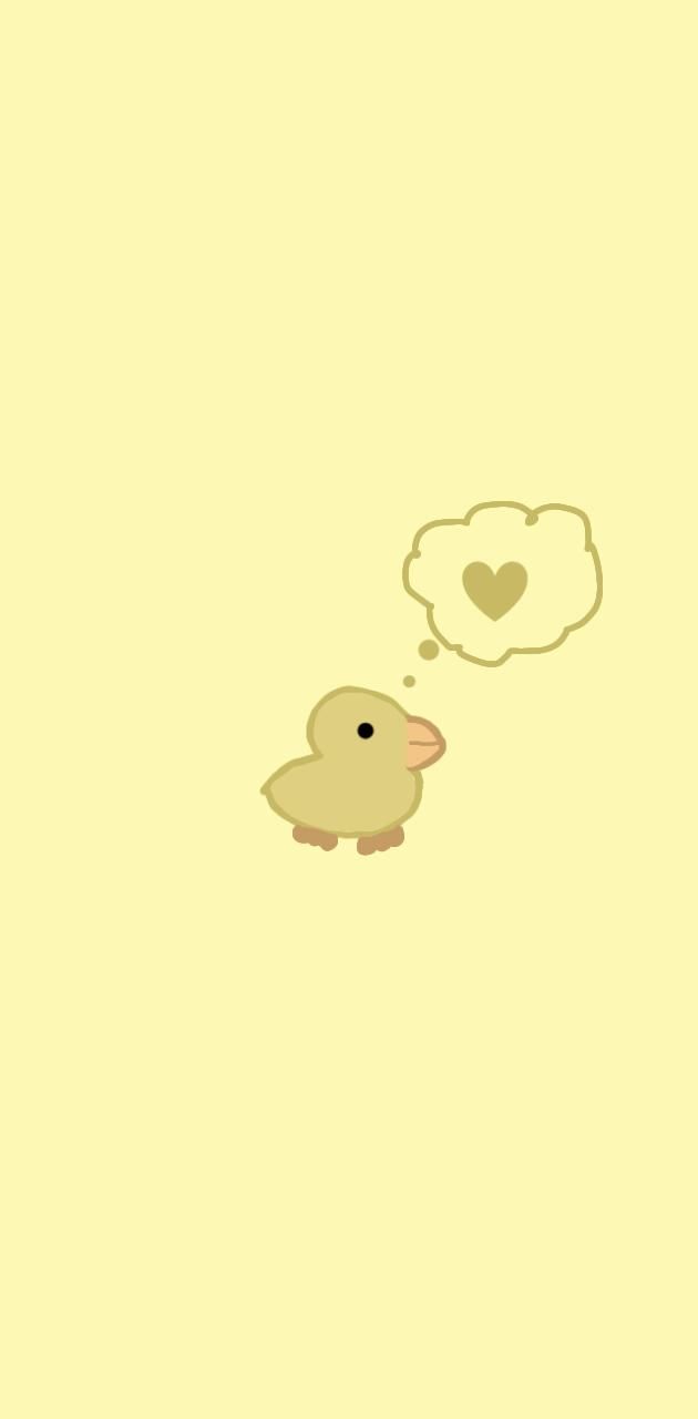 A cute little bird with heart shaped thought bubble - Duck
