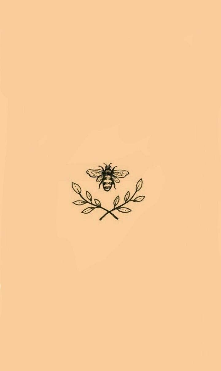 A bee logo with leaves and branches - Bee