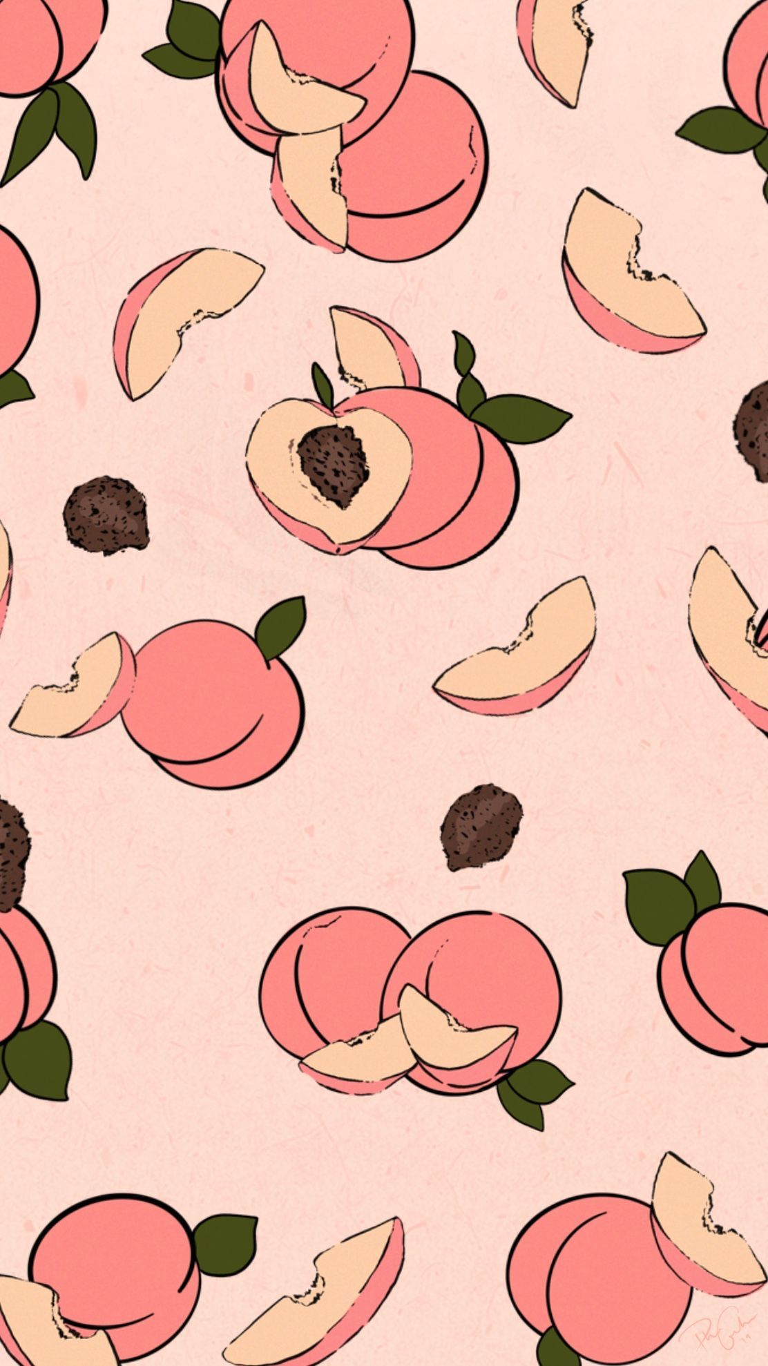 Peach Illustration. Peach wallpaper, Fruit wallpaper, Peach aesthetic