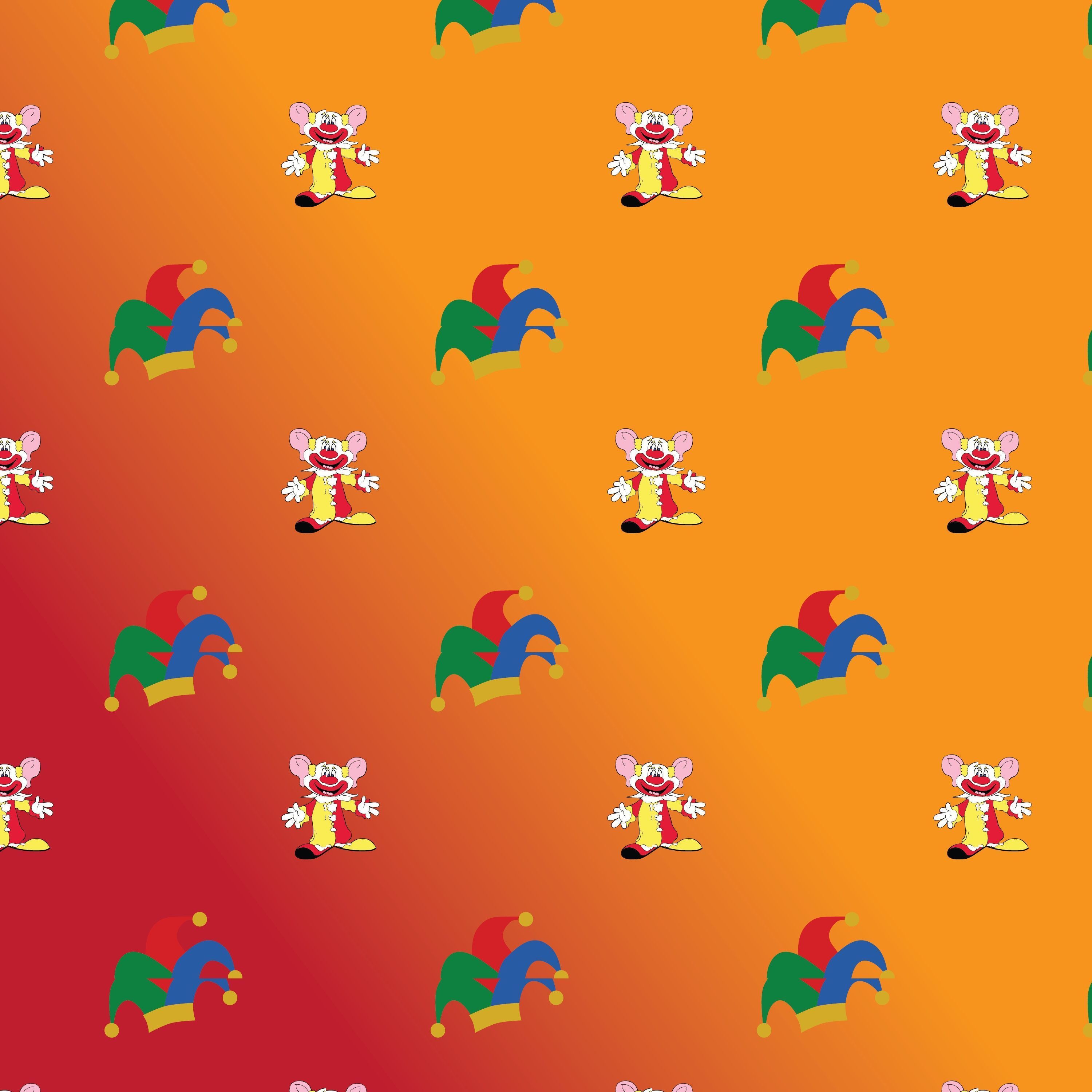 A clown pattern on an orange background - Clown