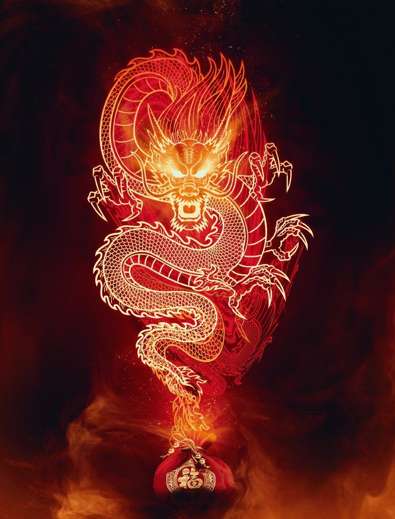 Chinese Red Dragon Wallpaper